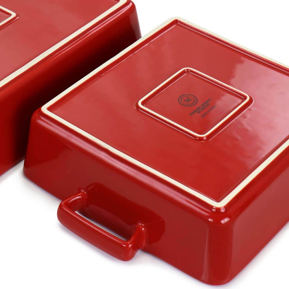 MARTHA STEWART 2PC BAKER SET RED RECTANGULAR & SQUARE - NT-04302 Pie's Variety Store