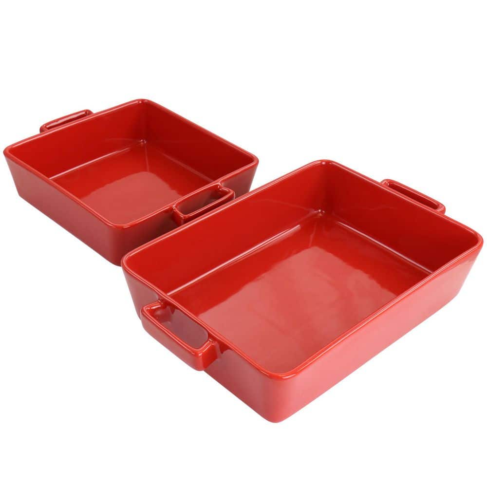 MARTHA STEWART 2PC BAKER SET RED RECTANGULAR & SQUARE - NT-04302 Pie's Variety Store