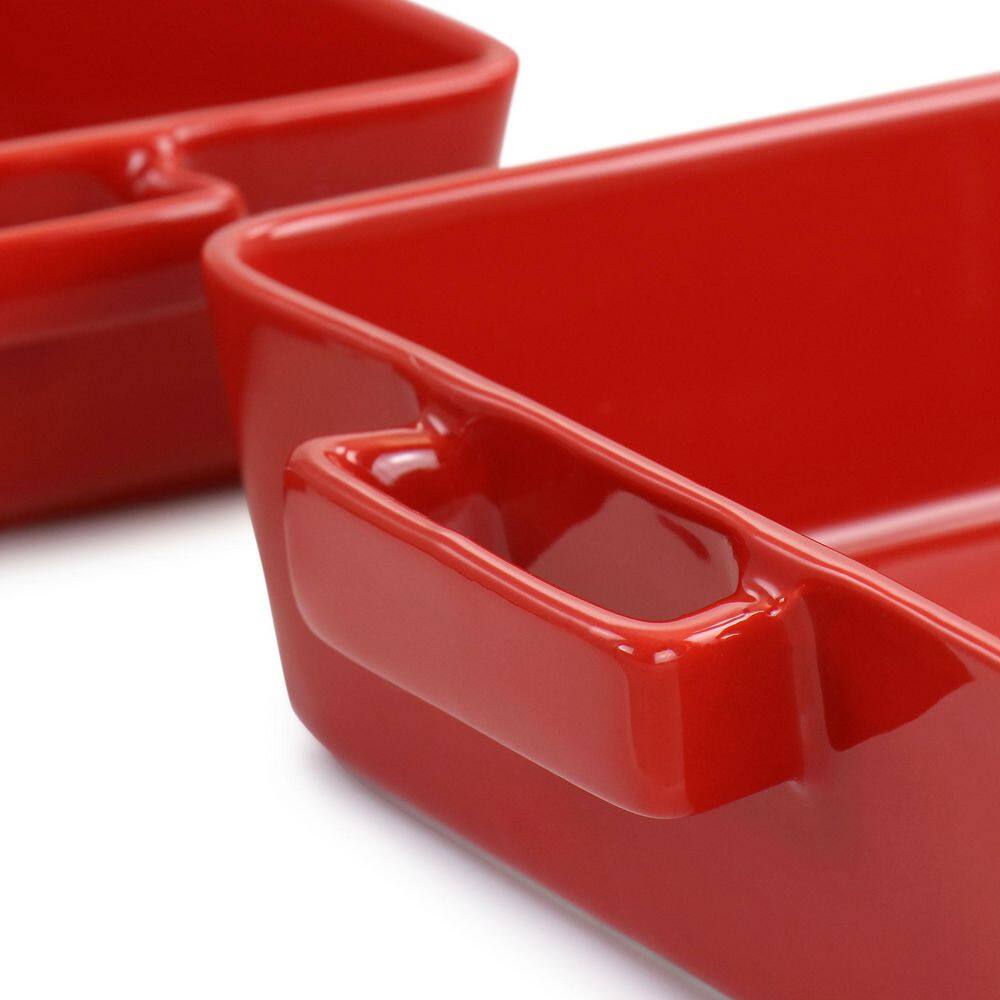 MARTHA STEWART 2PC BAKER SET RED RECTANGULAR & SQUARE - NT-04302 Pie's Variety Store