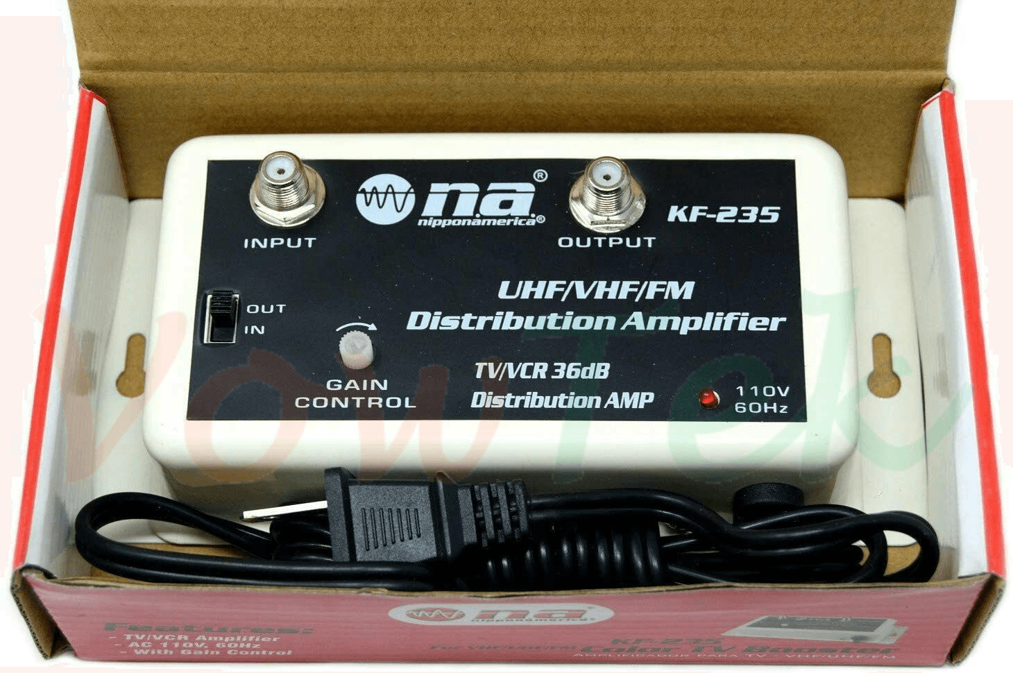 Nippon America's UHF VHF FM Distribution Amplifier 36db gain designed to be used in medium to large distribution systems amplifying signals from 40MHz to 900MHz. This amplifier also amplifies indoor and outdoor -KF-235 Hannah's Variety Store
