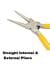 Worksite Circlip Plier set 4pcs, Professional Mechanical Tools Heavy Duty 7-inch Internal/External Circlip Pliers Kit - WT1287