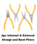 Worksite Circlip Plier set 4pcs, Professional Mechanical Tools Heavy Duty 7-inch Internal/External Circlip Pliers Kit - WT1287