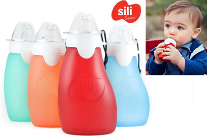 Sili Squeeze 4oz: The Original Sili Squeeze Reusable Pouch is great for first foods, homemade babyfood, smooties & purees - SILISQ04