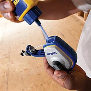 Irwin 100' (30m) Strait-Line, Speed-Line Pro Chalk Reel, 3:1 Gear Ratio Rewind, Wide-Prong Hook for Secure Anchoring and  Lightweight ABS Housing to Withstands Jobsite Wear and Tear - IRW64310 MEGA