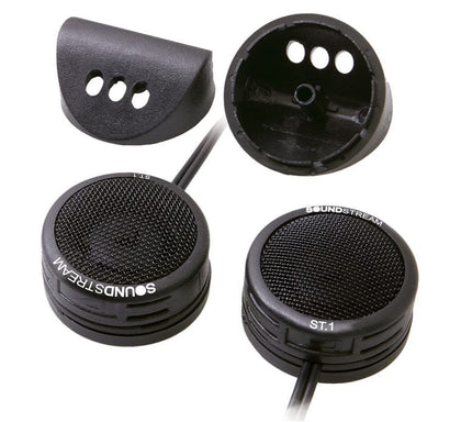 Soundstream Technologies Micro Dome Tweeter With a lightweight Mylar ½-inch dome, the Soundstream ST.1 delivers a dynamic and rich sound from the 4-Ohm impedance with a frequency response of 5 kHz – 25 kHz-ST.1