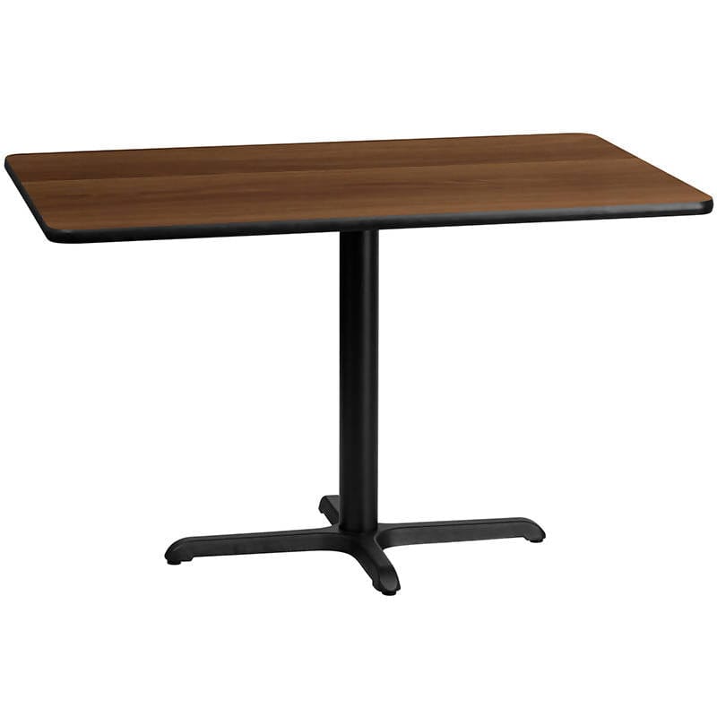 30'' x 48'' Rectangular Black Laminate Table Top with 23.5'' x 29.5'' Table Height Base [XU-BLKTB-3048-T2230-GG] Fl Furniture