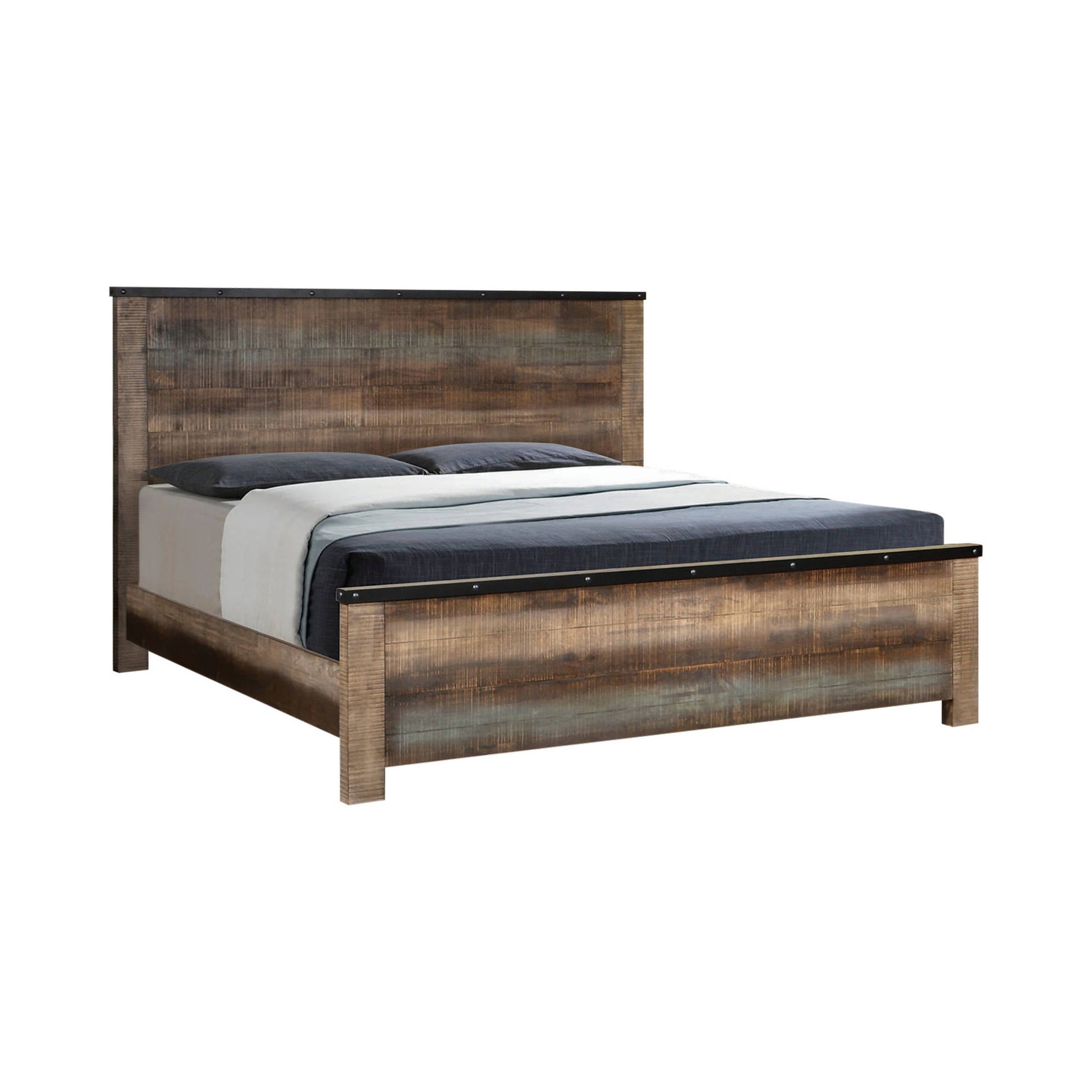 Sembene Queen Panel Bed Antique Multi-Color Collection: This Remarkable Bed Is A Sure To Be The Centerpiece Of The Home. It Is Exquisitely Crafted With Clean, Crisp Lines That Are Anything But Simple.  SKU: 205091Q coastmega