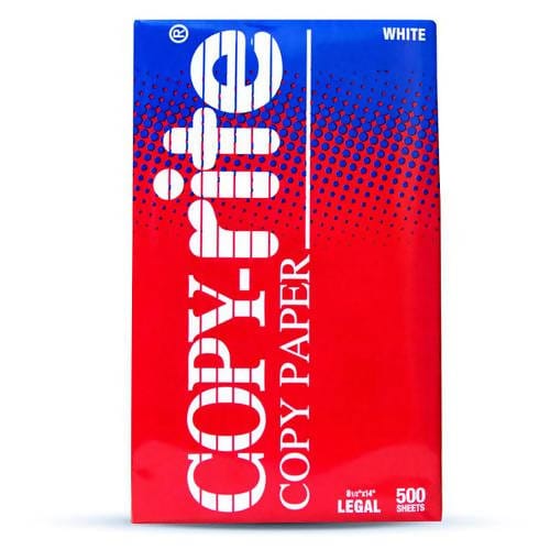 Copyrite Copy Paper Legal 8.5x14'' 10pk All Papers provide premium performance on equipment, as well as on all other printer and copier equipment -192391 Hannah's Variety Store