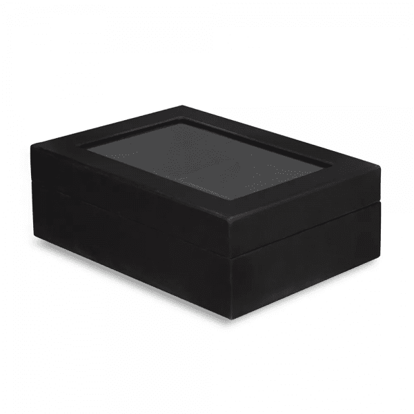 Wooden Tea Chest with window 6 compantment/hold 72 teabags This wooden tea chest is a simple yet effective addition to your cafe, coffee shop, hotel or buffet’s self service station-WTC Hannah's Variety Store