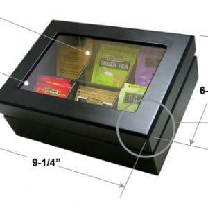 Wooden Tea Chest with window 6 compantment/hold 72 teabags This wooden tea chest is a simple yet effective addition to your cafe, coffee shop, hotel or buffet’s self service station-WTC Hannah's Variety Store