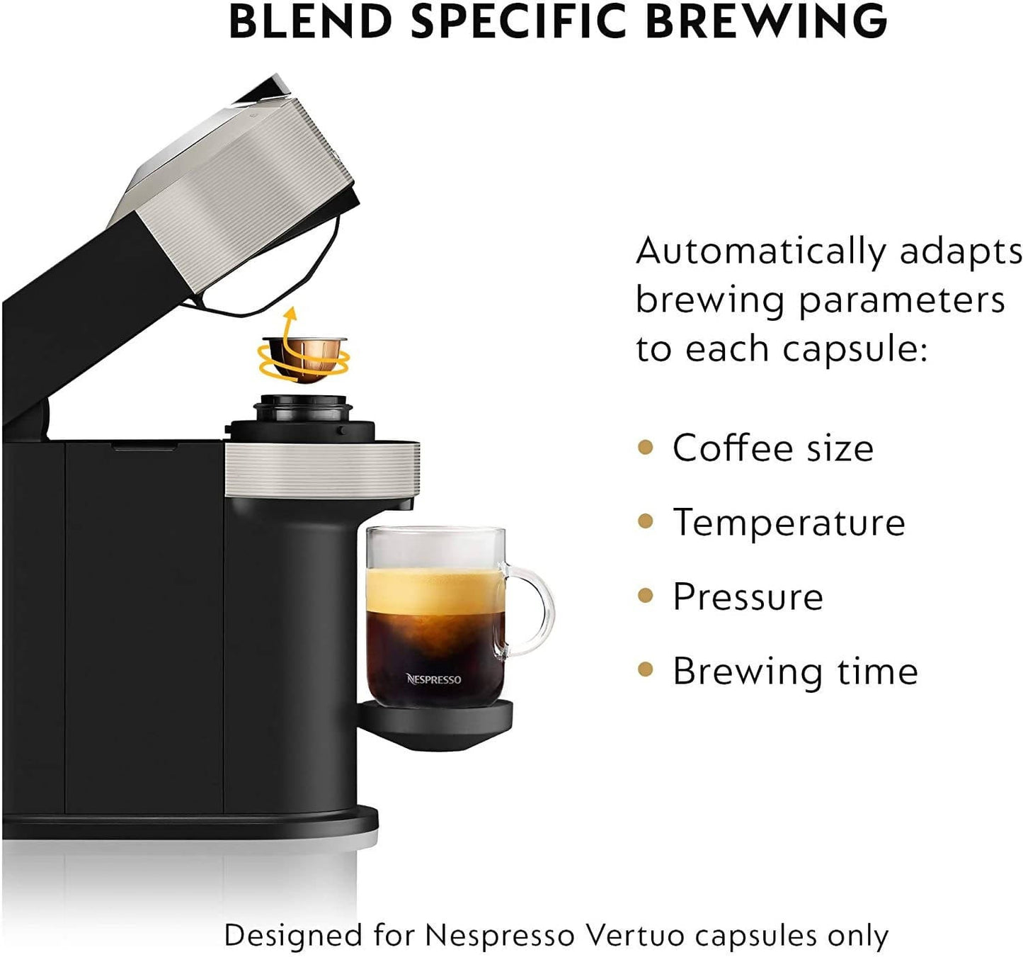 Nespresso by Breville Vertuo Next Coffee & Espresso Machine (Light Grey) is a single-serve machine with Centrifusion technology to gently brew both coffee and espresso. Its slim fit makes the perfect addition to any kitchen or countertop - NESC-407-1063 Elegant AccScents