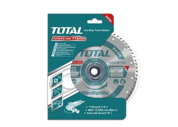 TOTAL Turbo Diamond Blade, Wet and Dry Cutting Disc 4 1/2