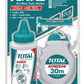 Total Chalk Line Reel includes 30m Chalk Line, Bottle Chalk 4oz and Spirit Bubble THT661301 Mega
