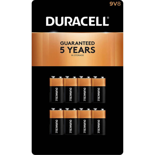 Duracell - CopperTop 9V Alkaline Batteries 8pk- Long Lasting, all-purpose 9 Volt battery for household and business-80283 Hannah's Variety Store