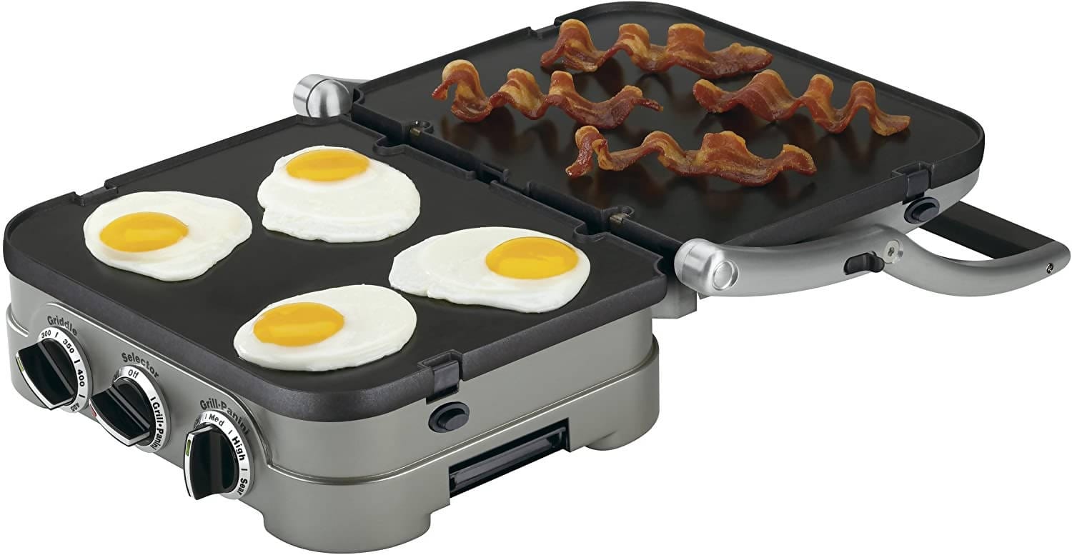 Cuisinart 5-in-1 Griddler can handle everything from pancakes and sausages to grilled cheese to steaks, hamburgers, and panini. - CU-GR-4 Pie's Variety Store