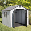 Lifetime Storage Shed 8x10' Lifetime 8 Foot wide outdoor storage sheds are the perfect solution to your storage needs. Built with durable, dual wall high density polyethylene, our sheds are steel reinforced & low maintenance - 602140