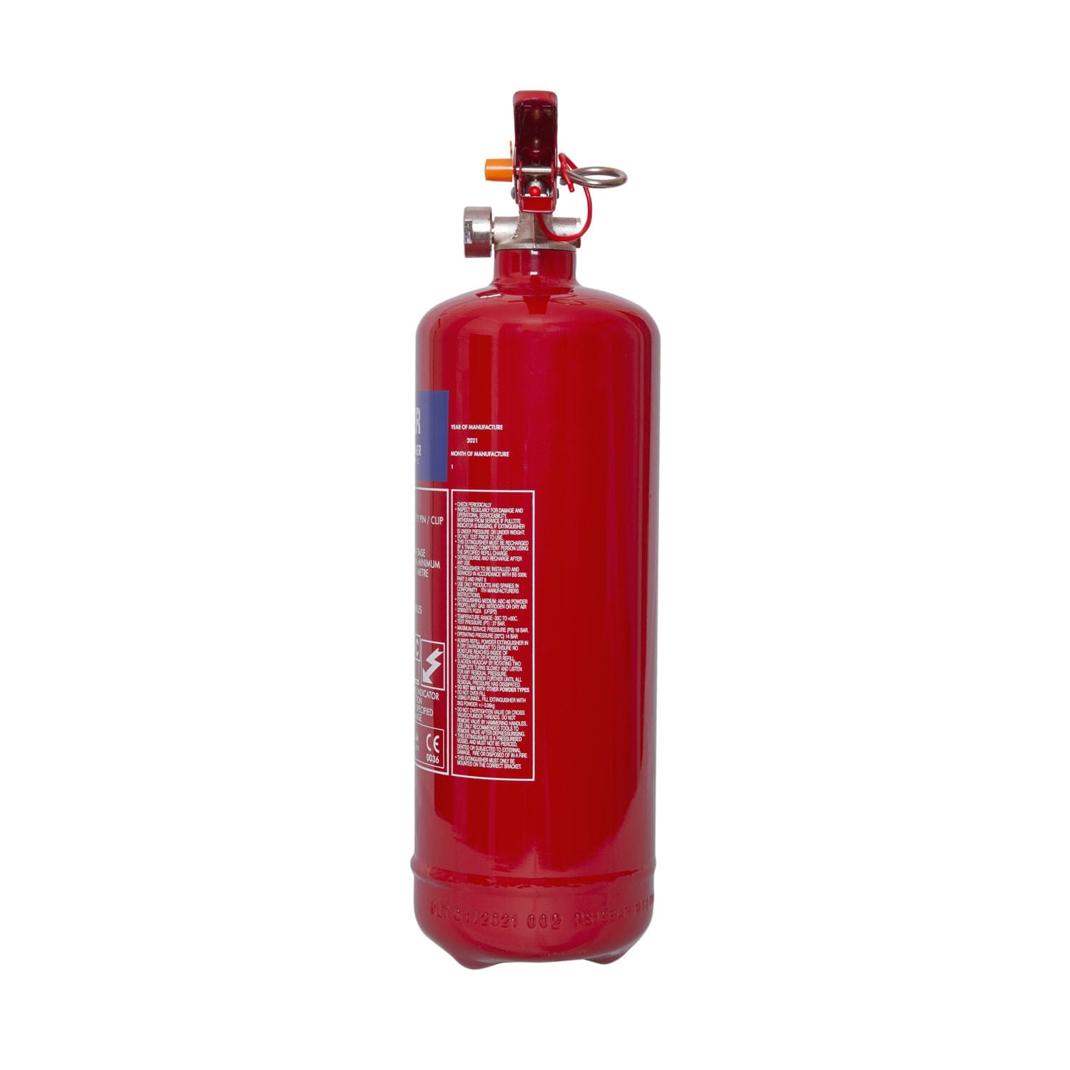 Powder Fire Extinguisher - suitable for use on class A fires involving solid materials, class B fires involving flammable liquids, class C fires involving flammable gases, and fires involving electrical equipment. - 2KG -2UFE ebuystt
