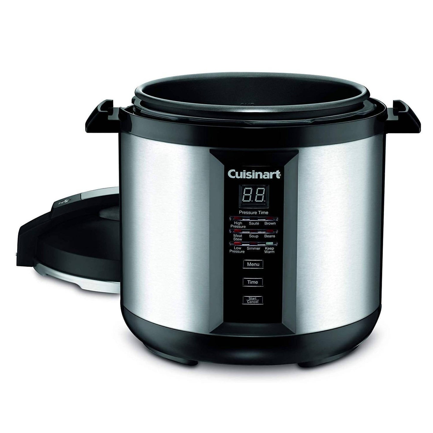 Cuisinart 6 Quart 1000 Watt Electric Pressure Cooker (Stainless Steel) This unit traps steam inside, which builds up pressure to create hotter temperatures, and its tight seal locks in heat giving great-tasting meals - CU-CPC-600 Pie's Variety Store