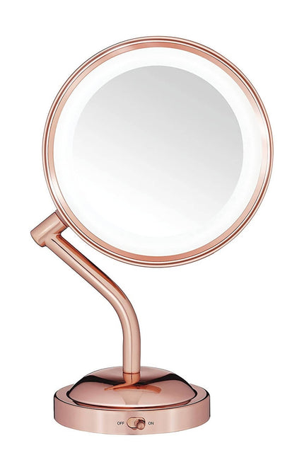 Conair Reflections Double-Sided LED Lighted Vanity Makeup Mirror (Rose Gold) - C-BE4SRG