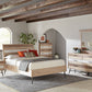 Marlow Queen Platform Bed Rough Sawn Multi Collection: This Wooden Platform Bed Exudes Classic Appeal, Flared Metal Legs In A Matte Black Finish Enhance Its Appearance With A Cool, Industrial Edge. SKU: 215761Q coastmega