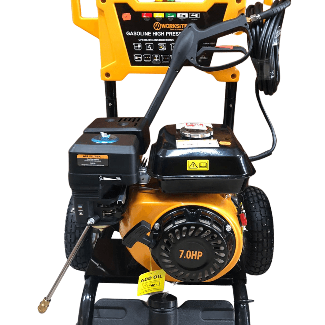 WORKSITE Gasoline Pressure Washer 7.0HP and 150Bar (2200PSI)  Engine Speed 3600RPM is Versatile and Convenient Best for The DIYers, Maintenance Professionals, Lawn And Garden Workers, Car Wash Operators, Carpark Attendants, and Many More– GEPW102 Worksite Power Tools