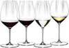 Riedel Performance Wine Tasting Glass Set (Set of 4) brings out the best in wine by maximizing the flavor, bouquet and subtle nuance of the variety. Internal fluting broadens the surface area of the glass – allowing the wine to fully open up - 5884/47
