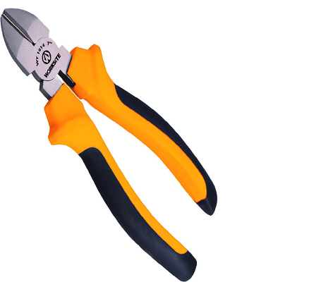 Worksite 8'' Pro. Diagonal Cutter Plier,  Cushion Grip, Lineman, Electrical, Wire Cutter Side Cutting Pliers Spring-loaded. Pliers feature hardened cutting edges, and high carbon steel gives an extra-tough cutting edge. WT1034 Worksite Hand Tools