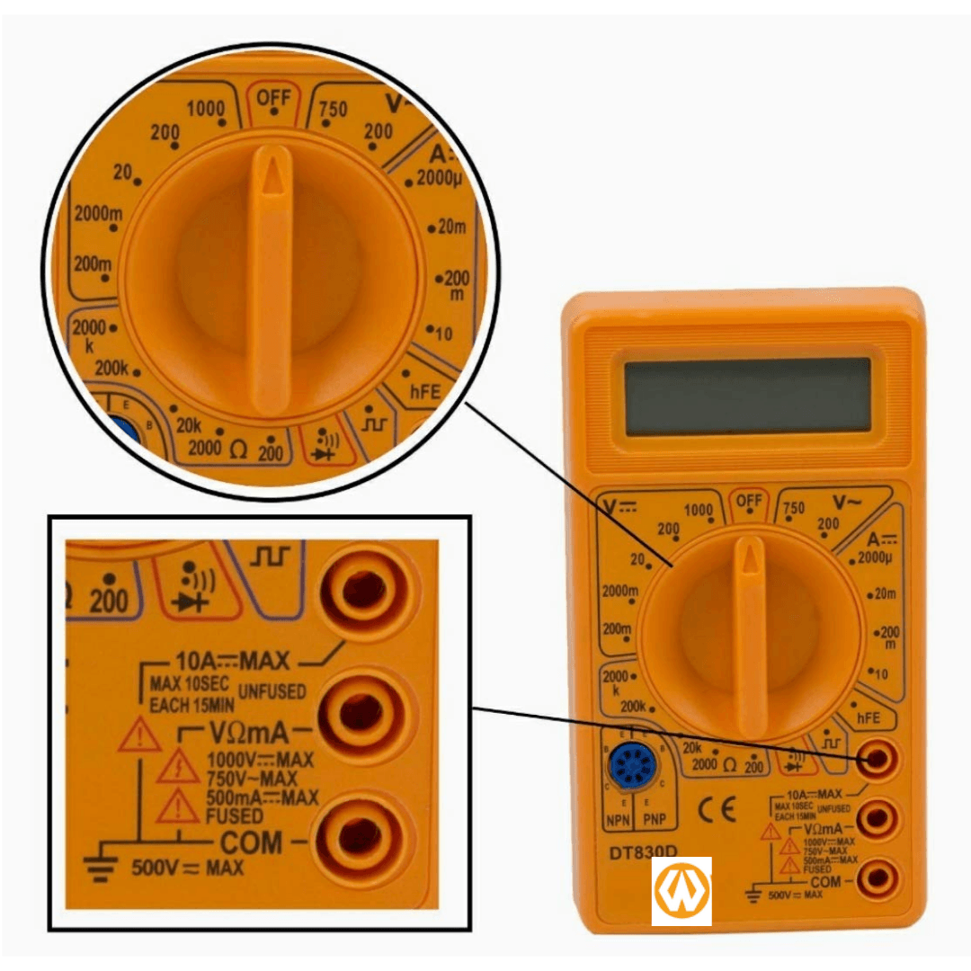 Worksite Digital Voltmeter Ammeter Ohmmeter Multimeter Volt AC DC Tester. Easy to operate, Readings indicated directly on the screen. Overhaul all kinds of circuit boards, Overload protection on all ranges.  Small and compact design- WT9048 Worksite Hand Tools