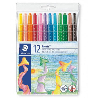 Staedtler Noris 221Twistable Crayons (Set of 12) are perfect for colouring and getting creative. The pack includes 12 assorted colours and each crayon contains a clear barrel with a 6mm wax lead diameter - 221 NWP12