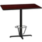 30'' x 48'' Rectangular Black Laminate Table Top with 23.5'' x 29.5'' Bar Height Table Base and Foot Ring [XU-BLKTB-3048-T2230B-3CFR-GG] Fl Furniture